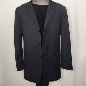 Donna Karen Signature Three-Button Pinstriped 100% Wool Suit Jacket